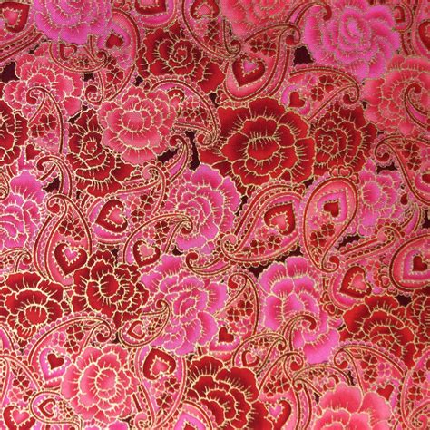 pink rose metallic asian quilting fabric|pink asian cotton fabric.